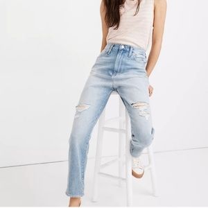 Madewell High Rise Distressed Mom Jeans